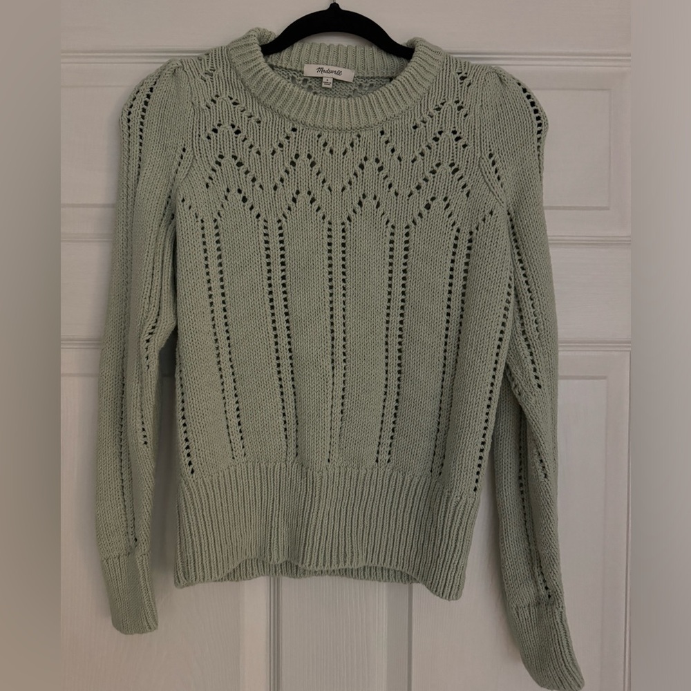 Madewell Pointelle Puff Sleeve Sweater S - Picture 3 of 6